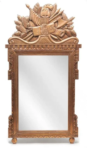 Carved Wood Gold Painted Patriot Mirror Liberty Cap Cover