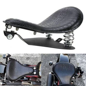 For Harley Sportster Chopper Bobber Motorcycle Solo Seat w/Base Spring Bracket - Picture 1 of 15