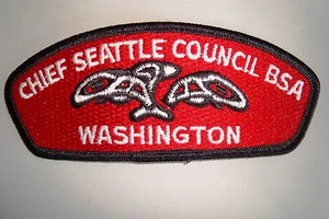 OA CHIEF SEATTLE COUNCIL SHOULDER PATCH CSP BSA WASHINGTON RED SERVICE FLAP - Picture 1 of 1