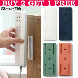 Wall-Mount Plug Fixer Self-Adhesive Power Strip Plug Holder Socket Organizer AU - Picture 1 of 16