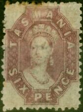 Tasmania 1865 6d Reddish Mauve SG76 Good Mtd Mint