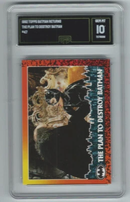 1992 Topps Batman Returns #47 Peguin & Catwoman Graded Card GMA 10 gem mint - Image 1 of 3