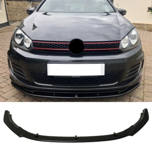 Gloss Black Front Bumper Splitter Spoiler Lip For Golf GTI MK6 2010-2013 - Picture 1 of 13