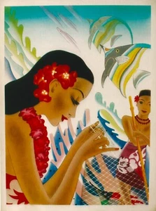 CARPETA DE MENÚ ORIGINAL VINTAGE HAWAII MADISON CRUISE LINES 1948 - Imagen 1 de 1