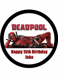 Deadpool Edible Cake Toppers Icing Birthday Cake Decorations (3 Sizes) #02 - Picture 1 of 6