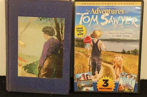 Tom Sawyer Detective Book  by Mark Twain and The Adventures of Tom Sawyer DVD  - Picture 1 of 6
