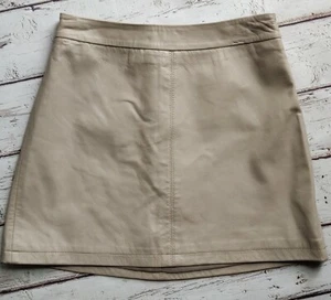 NWT Cupcakes and Cashmere Marrie Skirt Lamb Leather Mini Toffee Tan size 2 $180 - Picture 1 of 6