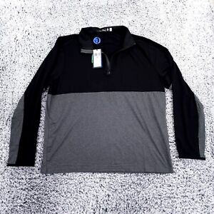 RLX ralph Lauren Shirt Mens Xl Black Gray 1/4 Zip Pullover Golf Preppy Wicking
