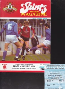 Southampton V Sheffield 1985/86 miércoles 26-04-1986 división 1 y boleto de partido - Imagen 1 de 1