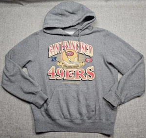 San Francisco 49ers Hoodie Mens Medium Gray Retro Logo New Era NFL Football - Picture 1 of 12