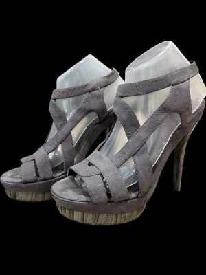 Mujer RARO Jil Sander Gris Gamuza Puntera Abierta Tacones. Hecho en Italia. Talla 39 Foto 1 de 4