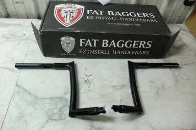 Fat Baggers black 10 inch pointed top handlebars handle bars 908010-B Harley - Image 1 of 4