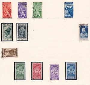 Vatican City Stamps 1935 - 1939   5 Mint NH Stamps  /  7 Used Stamps - 12 Stamps - Picture 1 of 2