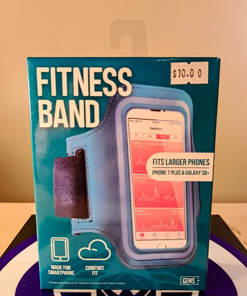 GEMS FITNESS BAND ARM FOR APPLE IPHONE 7 PLUS & SAMSUNG GALAXY S8+ BLUE - Image 1 of 1