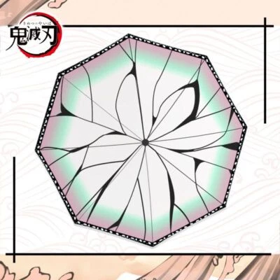 Demon Slayer Kamado Nezuko Cosplay Fold Rain Sunny Umbrella Anime Sunscreen - Image 1 of 4