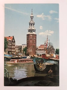Postal vintage de la Torre Montelbaan de Ámsterdam - Imagen 1 de 2