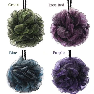 4-Pack Soft Mesh Shower Puffs – Exfoliating Bath Sponge Loofah Bubble Net Balls - Picture 1 of 7