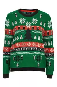 Topshop grüner Weihnachten Fairisle Pullover UK8 EUR36 US4 UVP 40€ - Bild 1 von 4