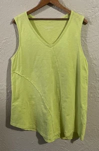 Soft Surroundings Lanuloa Seamed Tunic Tank Top Women’s Large Green V-Neck - Picture 1 of 7