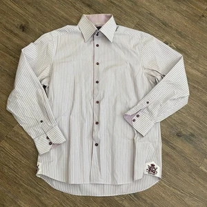 COOGI Luxe  Striped Button Up Long Sleeve Shirt Men Large L - Picture 1 of 7