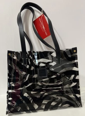 Dooney & Bourke  Medium Shopper Clear Black Zebra Print Purse Bag Tote NEW - Image 1 of 4