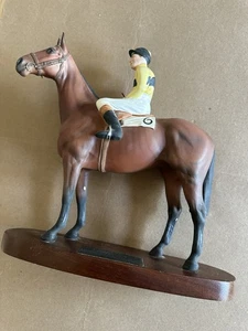 Figura Caballo Inglaterra Beswick Rara Arca Pura Sangre con Jockey Pat Taaffe - Imagen 1 de 14