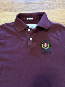 Abercrombie & Fitch Polo Uomo M Marrone Muscolo Vintage Y2K Crest Logo Preppy - Foto 1 di 7