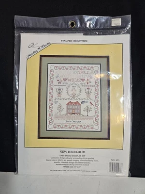 Needles 'N Hoops Stamped Cross Stitch Sampler Kit Heirloom 16" x 20" No. 473 NEW - Image 1 of 2