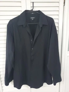 Men's Claiborne Black Size 17.5, 34-35 No Iron Dress Shirt - Picture 1 of 8
