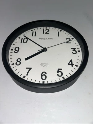 Sterling And Noble Quatrz Wall Clock 9Black Plastic 9 Inch Works - Image 1 of 4
