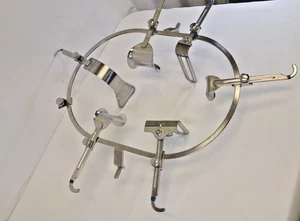 7 Piece Grieshaber stainless table mounted abdominal retractor set. - Picture 1 of 4