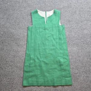 Max Mara Dress Womens Size 2 Green Linen Sheath Sleeveless Retro Pockets Casual - Picture 1 of 9