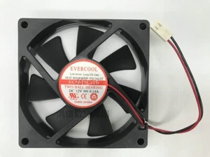 EVERCOOL EC8015L12B DC12V 0.14A 8015 80*15MM 80mm fan 2pin - Picture 1 of 4
