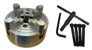 200MM 4 JAW INDEPENDENT LATHE CHUCK REVERSIBLE JAWS CHUCK KEY DIN 6350 RDGTOOLS - Picture 1 of 2