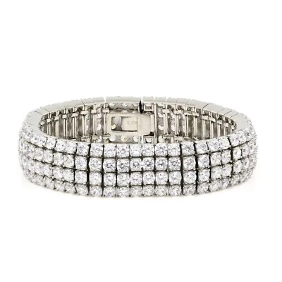 Pulsera tenis cadena acero inoxidable 4 filas o 6 filas 3 mm circonita cúbica sin deslustre para mujer Foto 1 de 4