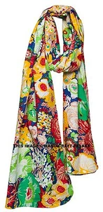 Women Fashion Long Soft Cotton Floral Print Scarf Wrap Shawl Large Scarves Stole - Picture 1 of 2
