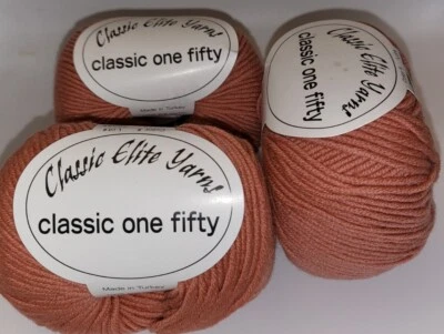 3 HIELES/BOLAS DE (DISCO) CLÁSICO ELITE CLASSIC ONE FIFTY YARN - #7288 MANGO Foto 1 de 4