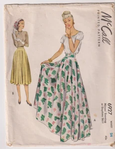 6927 McCALLS c.1947 - Full Circle SKIRT - Sz W 24" - Picture 1 of 2