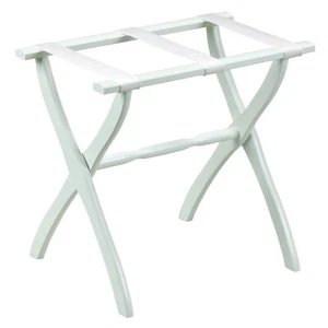 WESTMINSTER HOLZ GEPÄCKTRÄGER - WEISSER RAHMEN MIT WEISSEN NYLONGURTEN - Bild 1 von 3