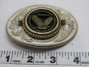 OLD AMERICA AMERICAN EAGLE BIRD BELT BUCKLE CLOTHING ADVERTISING - Picture 1 of 2