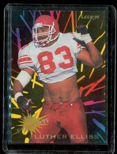 Vintage 1995 FLEER PROSPECTS Glitter Football Card #7 LUTHER ELLISS Lions - Image 1 of 2