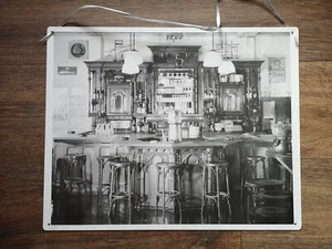Emailschild Alte Bar - schwarz-weiß - Münder-Email 39,5 x 49,5 cm - Bild 1 von 3