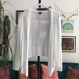 TORRID size 3 Lightweight White Open Drape Front Spring Cardigan Sweater - Picture 1 of 4