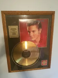 Disco enchapado en oro 24K de Elvis Presley Enterprises 1992 millón enmarcado como nuevo - Imagen 1 de 11