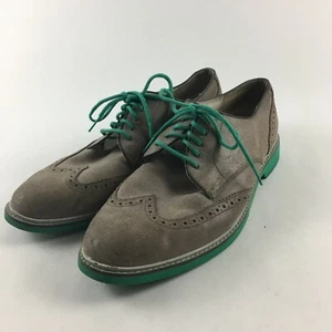 Cole Haan hellbraun Wildleder Flügelspitze Oxford Schuh grün weiche Sohle Größe 11M - Bild 1 von 8