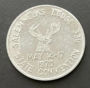 Salem Oregon Lodge 336 State Convention 1970 BPOE GF 25 Cents Elks Medaille Münze - Bild 1 von 2