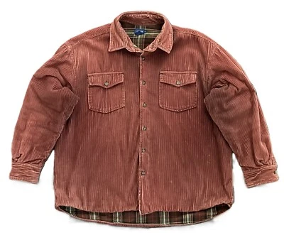 Vintage J. Crew Corduroy Jacket Flannel Lined Mens XL Skater Grunge Baggy Thick - Image 1 of 4