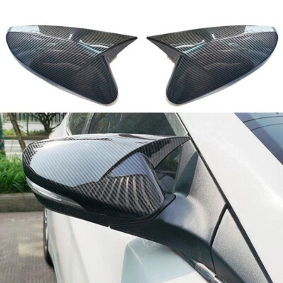 2PCS For Hyundai Veloster 2012-2017 Carbon Fiber OX Rear View Mirror Cover Trim — 第 1/4 张图片