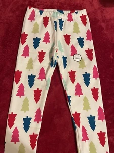 Little Girls Christmas Tree Fleece Leggings Size 4T - Picture 1 of 3