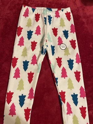 Little Girls Christmas Tree Fleece Leggings Size 5T - Image 1 of 3